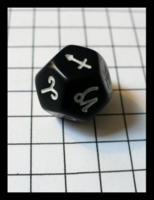 Dice : Dice - 12D - Small Black With White Rune Symbols